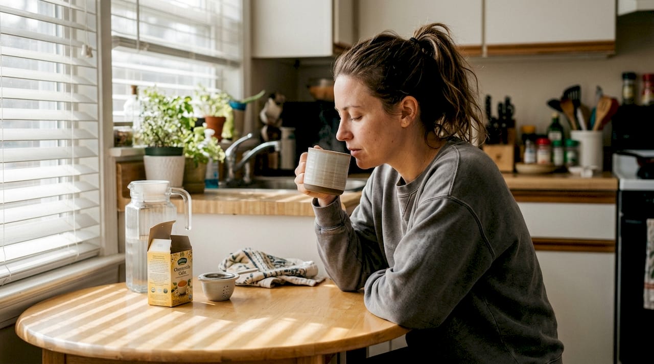 Woman using home remedies for hoarse voice