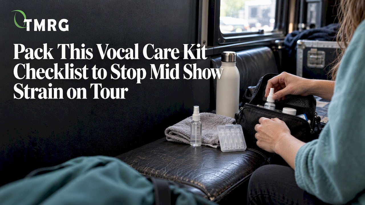 Singer packing a touring vocal care kit