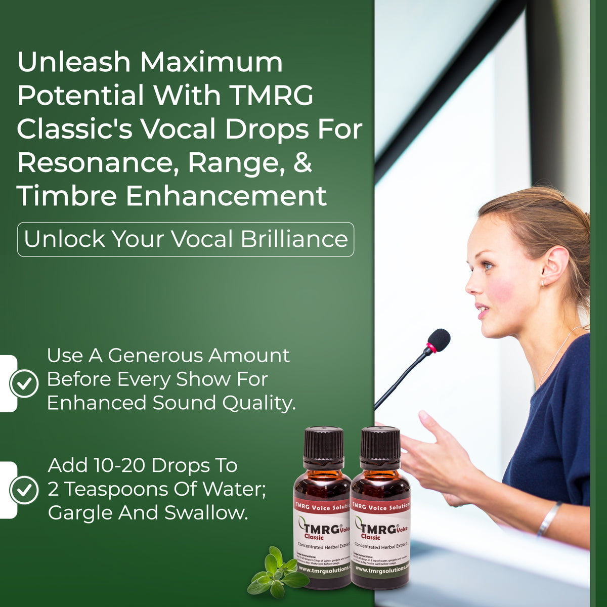 TMRG Loud &amp; Clear Mini- Classic Voice Recovery Drops (#1) (15ml)